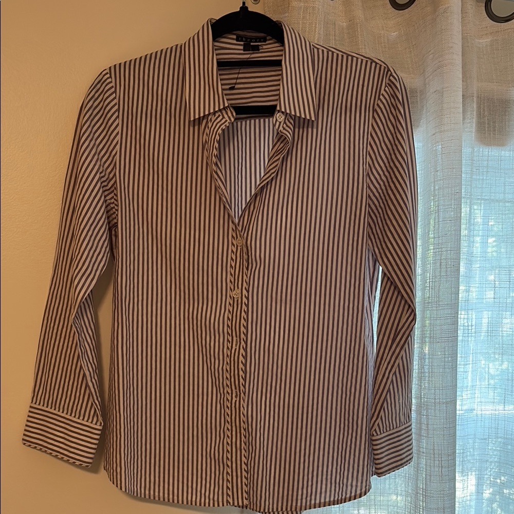 Women’s Theory Striped Shirt - Blue and White